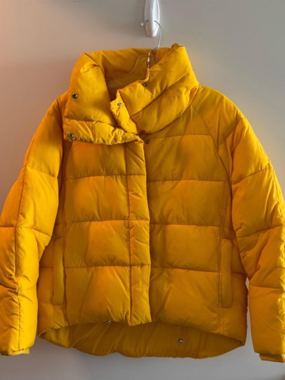 Women's Yellow Puffer Jacket - Classic Quilted Coat